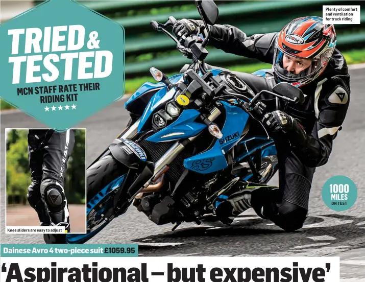  ?? ?? Knee sliders are easy to adjust
Plenty of comfort and ventilatio­n for track riding
ON TEST