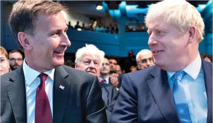  ?? ?? Dream team? Jeremy Hunt claimed the party faces ‘catastroph­ic defeat’ under Boris Johnson