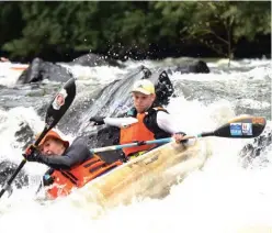  ?? ?? Bruno Cullen and Dave Tew come to grief in Mkhulu Rapid on the closing stage of the N3TC Drak Challenge on Sunday.