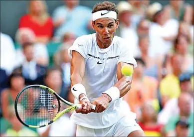  ??  ?? De als vierde geplaatste Spanjaard Rafael Nadal is na drie partijen op Wimbledon nog altijd zonder setverlies.(Foto: De Telegraaf)