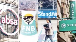  ?? (Pic: Independen­tNewspaper) ?? The big four banks - Absa, FNB, Standard Bank and Nedbank - have paid SARS a combined R37 billion in direct taxes after they made over R100 billion in headline earnings in 2023.