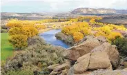  ?? EDDIE MOORE/JOURNAL ?? The San Juan River flows along N.M. 511 near Navajo Dam in October 2011. A state Court of Appeals ruling threatens New Mexico’s water ownership rights.