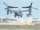  ?? KYODO NEWS VIA AP FILE ?? The crash raised new questions about the safety of the Osprey, which has been involved in multiple fatal accidents over its relatively short time in service.