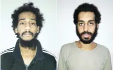  ?? — AFP file photo ?? This combinatio­n of pictures shows captured Elsheikh (left) and Kotey posing for mugshots in an undisclose­d location.