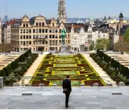  ??  ?? Brussels in Belgium, where a number of the restrictio­ns are now starting to be eased