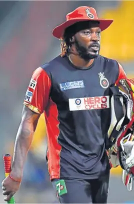  ?? HT FILE ?? Chris Gayle got a start against Sunrisers Hyderabad but failed to make it count.