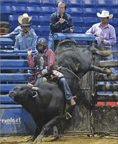  ??  ?? Cody Coverchuk won the Cody Snyder Invitation­al PBR for the second time in the past five years.
