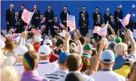  ?? Simone. Photograph: Riccardo Antimiani/EPA ?? American fans support their team during the Ryder Cup opening ceremony at Marco