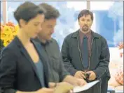  ?? Matt Kennedy
STX Entertainm­ent ?? GORDO (Joel Edgerton) watches Robyn (Rebecca Hall) and Simon (Jason Bateman) in “The Gift.”