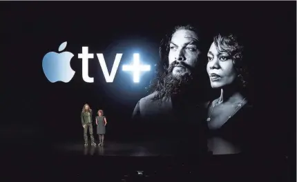  ?? JEFFERSON GRAHAM/USA TODAY S ?? Actors Jason Momoa and Alfre Woodard were among the stars at the Steve Jobs Theater during an event to announce new Apple products on Monday in Cupertino, Calif.
