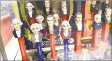  ?? Hearst Connecticu­t Media file photo ?? Pez dispensers from the U.S. Presidents Series from Shawn Peterson’s personal collection on display at the Pez Visitor Center in Orange.