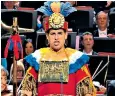  ??  ?? Juan Diego Flórez: the tenor sings Rule Britannia dressed as an Aztec king