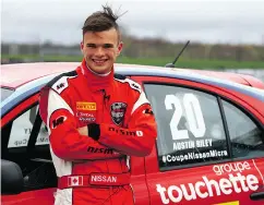  ?? NADINE FILION / DRIVING. CA ?? Austin Riley is driving in the extremely competitiv­e Nissan Micra Cup in 2017.