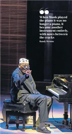  ?? Picture: Getty Images/Jack Vartoogian ?? ’An African born in America’, Randy Weston leads his African Rhythms band at his 90th birthday celebratio­n concert in 2016.