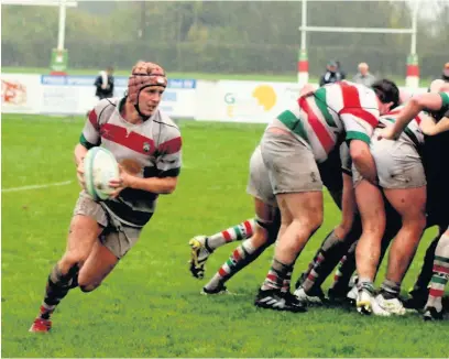  ??  ?? ●●Action from Stockport’s match against Douglas of the Isle of Man