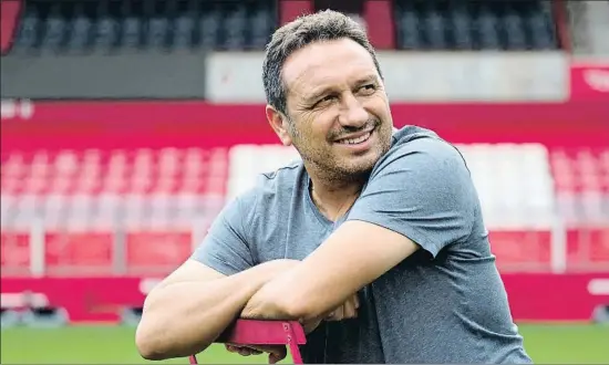  ?? PERE DURAN / NORD MEDIA ?? El entrenador del Girona, Eusebio Sacristán, ayer