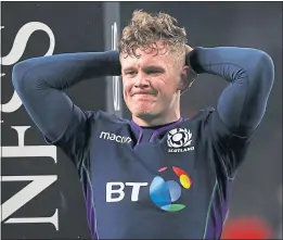  ??  ?? Darcy Graham at fulltime after the 38-38 draw at Twickenham in 2019