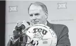  ?? LM Otero / Associated Press ?? In three seasons since going 11-3, punctuated by a wild Alamo Bowl victory over No. 15 Stanford in 2017, coach Gary Patterson and TCU sport an 18-17 record.