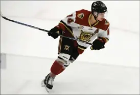  ??  ?? Chase Dubois set up three goals as the West Kelowna Warriors defeated the Coquitlam Express 4-2 on Tuesday night at Royal LePage Place.