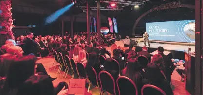  ?? ?? RE/MAX Malta chairperso­n Kevin Buttigieg addressing the annual convention held at Gianpula Village.