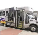  ?? OLIVIA LIU/APP.COM ?? A customer rides an NJ Transit Access Link van in Lacey Township in 2023.