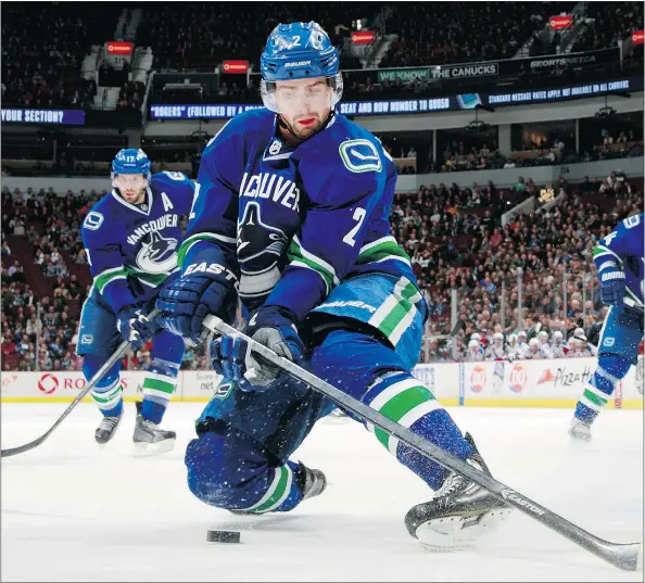  ?? — GETTY FILES ?? Defenceman Dan Hamhuis may be the most valuable asset the Vancouver Canucks have to bargain with at the trade deadline.