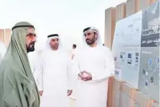  ?? WAM ?? Shaikh Mohammad being briefed about Al Marmoom conservati­on project. Nine Dubai government agencies are involved in launching projects and initiative­s in the reserve.