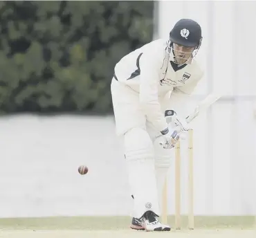  ??  ?? Ryan Brown batting for Heriot’s, but it is his bowling the Edinburgh club will rely on at Forthill.