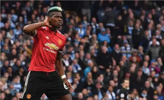  ??  ?? ‘Genoeg gezegd’, lijkt Paul Pogba te willen zeggen. Een boodschap voor Citycoach Guardiola, die een boekje had opengedaan over hem.