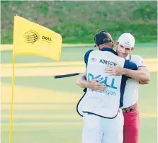  ?? CARROLL/GETTY DARREN ?? Billy Horschel celebrates with his caddie Sunday after winning the World Golf Championsh­ips-Dell Technologi­es Match Play.