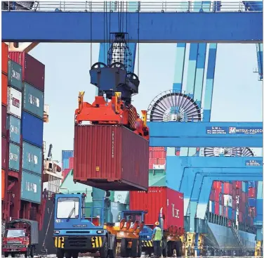  ??  ?? Slower exports: According to MIDF Research, the projected moderating pace of exports is mainly due to the unfavourab­le base effect and is in line with the anticipate­d slight slowdown in overall business performanc­e.
