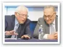  ??  ?? Sens. Bernie Sanders (l.) and Chuck Schumer want Medicare dental, hearing and vision insurance.