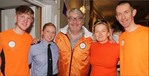  ??  ?? Paddy Dobbs (Student Leader), Garda Sinead Flynn, Colm Hayes CEO of Cycle Against Suicide, Tricia Quinn and Noel Butler.
