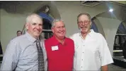  ??  ?? David Hazelip (left), Donnie Castle and Ross Grimsley enjoyed the Bill Speros-Tony Gagliano American Legion baseball teams reunion.