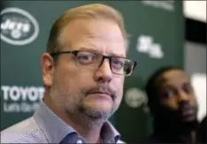  ?? SETH WENIG - THE ASSOCIATED PRESS ?? FILE - In this Dec. 31, 2018 file photo, New York Jets general manager Mike Maccagnan speaks to reporters in Florham Park, N.J. The New York Jets have fired Maccagnan and coach Adam Gase will serve as the acting GM in his place.