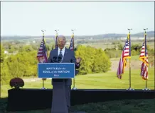  ?? ANDREW HARNIK — THE ASSOCIATED PRESS ?? Democratic presidenti­al candidate former Vice President
Joe Biden speaks at Gettysburg National Military Park.