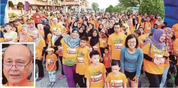  ??  ?? PESERTA larian Road Safety Run, semalam. Gambar kecil, Lee.