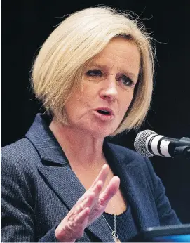  ?? GREG SOUTHAM ?? Premier Rachel Notley addressed a teachers convention on Saturday, telling them those who oppose the Trans Mountain expansion are “extremely foolish.”