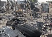  ?? PICTURE: EPA ?? Nigerian troops patrol in the aftermath of the bombing in Rann, Nigeria.