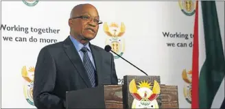  ?? PHOTO: MOHAU MOFOKENG ?? DO WHAT I SAY: President Jacob Zuma announces changes in the National Executive in Pretoria.