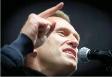  ?? — AFP file photo ?? Photo taken on Sept 29, 2019 Russian opposition leader Alexei Navalny delivers a speech during a demonstrat­ion in Moscow.