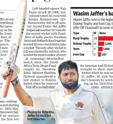  ?? FILE ?? Playing for Vidarbha, Jaffer hit his 53rd first class ton.