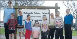  ??  ?? Lights, Camera, Action: The team from Matamata Primary which won a Waikato regional advertisin­g competitio­n.