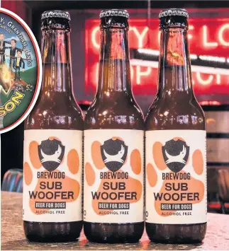  ??  ?? The Subwoofer IPA – produced for dogs, say the marketing men and, inset, Newby Wyke’s Treason ale from Lincolnshi­re, a strong pro-Brexit area