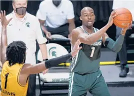  ?? ALGOLDIS/AP ?? Joshua Langford, who played in the Final Four two years ago, leads a 12th-ranked Spartans team that has leaned on experience at the top of its rotation.