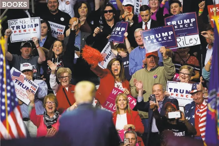  ?? Mark Makela / Getty Images ?? Supporters cheer Republican presidenti­al candidate Donald Trump during a campaign rally on Nov. 4, 2016, at the Giant Center in Hershey, Penn.