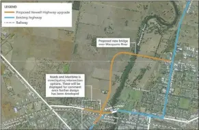  ??  ?? One of the maps showing the RMS’S preferred route for a third bridge which was endorsed and to be funded by the State Government. PHOTO: SUPPLIED.