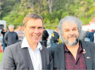  ?? Photo / File ?? Sir Peter Jackson (right) gave his support to Wellington mayoral contender Andy Foster.