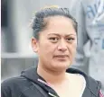  ??  ?? Pregnant: Channelle Hemaima Tepania, of Melville, pictured at her court appearance in June, was sentenced to community detention and supervisio­n after leaving her three young children home alone to drink at the neighbours. Photo: Fairfax NZ