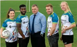  ?? SPORTSFILE ?? Focused: Páraic Fanning (centre) with, from left, Lyndsey Davey, Boidu Sayeh, Noel Connors and Niamh Murphy at the launch of the Renault GAA World Games